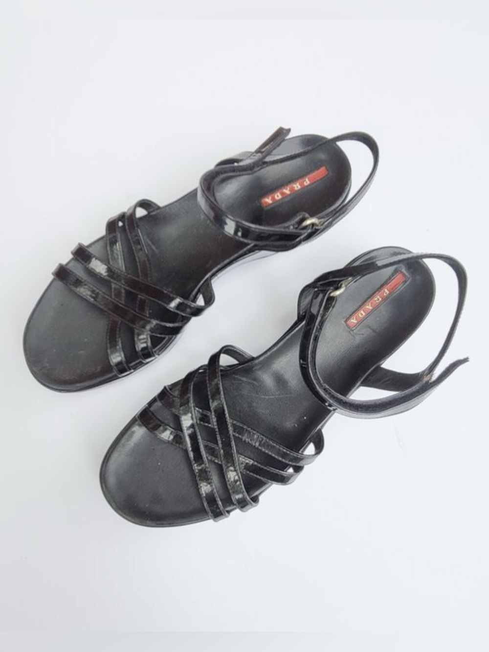 Prada Patent Leather Strappy Sandals